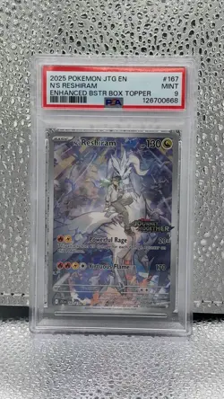 2025 Pokemon N's Reshiram 167/159 Sv09 Journey Together Box Topper Holo PSA 9 - Image 1