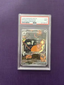 2025 Pokemon Destined Rivals Rocket’s Raticate #202 PSA 9 - Image 1