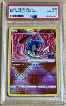 2022 Pokemon TCG Radiant Charizard Pokemon GO 011/078 Holo PSA Gem Mint 10 💎 - Image 1