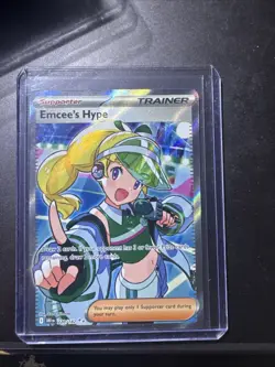 Pokemon TCG Trainer Emcee's Hype Ultra Rare Holo Card 220/182 CO29 - Image 1