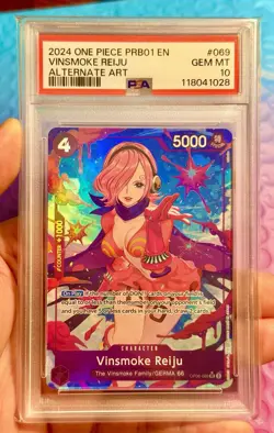 2024 ONE PIECE VINSMOKE REIJU AA PRB01-PB -ONE PIECE CARD THE BEST- #069 PSA 10 - Image 1