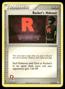 Pokemon Cards Rocket's Hideout 87/109 NON HOLO EX Team Rocket Returns NM - Image 1