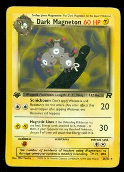 Pokemon DARK MAGNETON 28/82 1st Edition Team Rocket - RARE - VERY HEAVY PLAY - Image 1