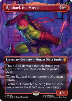 Foil Raphael, the Muscle (0004) (Borderless) - 4 - NM - Commander: Teenage Mu... - Image 1