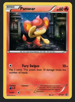 Pokemon Pansear XY131 Black Star Promo Cosmos Holo LP - Image 1