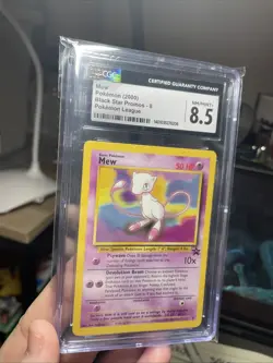 MEW Non-Holo Black Star Promo Pokemon League #8 Pokemon (2000) CGC 8.5 NM-MINT+ - Image 1