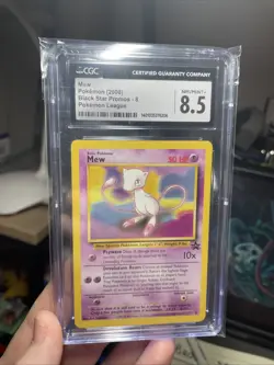 MEW Non-Holo Black Star Promo Pokemon League #8 Pokemon (2000) CGC 8.5 NM-MINT+ - Image 2
