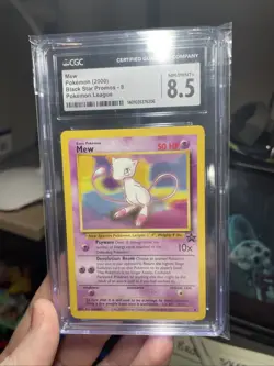 MEW Non-Holo Black Star Promo Pokemon League #8 Pokemon (2000) CGC 8.5 NM-MINT+ - Image 3