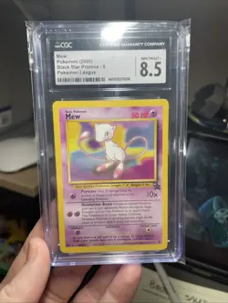 MEW Non-Holo Black Star Promo Pokemon League #8 Pokemon (2000) CGC 8.5 NM-MINT+ - Image 5