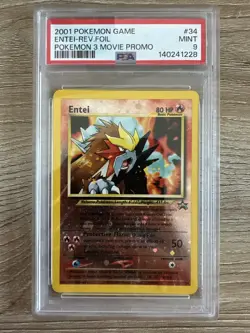 Pokemon 2001 Game Rev. Foil, Movie Promo #34, PSA 9 Mint - Image 1