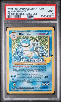 2021 Pokemon Celebrations Classic Collection Blastoise Holo 2/102 PSA 9 - Image 1