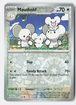 Maushold 161/198 Uncommon Scarlet & Violet Pokemon Reverse Holo Near Mint - Image 1