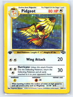 Pidgeot 8/64 Rare Jungle Holo 1st Edition Pokemon - Image 1