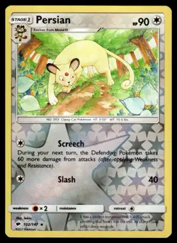 Persian 102/147 Burning Shadows Reverse Holo Rare Pokemon - Image 1