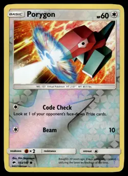 Porygon 103/147 Burning Shadows Reverse Holo Common Pokemon - Image 1