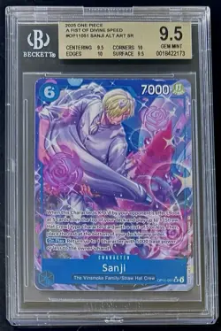 BGS 9.5 One Piece OP11-051 SR* Sanji Alt Art - English - Foil - Graded - Image 1