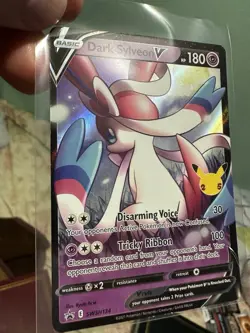DARK SYLVEON V SWSH134 LP FULL ART HOLO RARE CELEBRATION PROMO POKEMON CARD TCG - Image 1