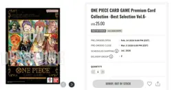 ONE PIECE Card Game Premium Card Collection Best Selection Vol. 6 Bandai PRESALE - Image 2