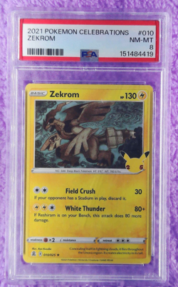 2021 POKEMON CELEBRATIONS #010 ZEKROM PSA 8 - Image 1