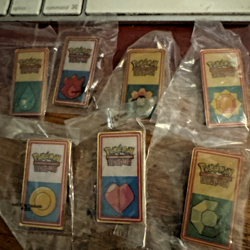 Pokemon SET OF 7 BADGES wizards @1999 Rare Set W/ CA shipping NOS - Image 3