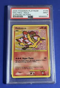 2009 Pokemon Platinum Moltres Holo Supreme Victors #149 PSA 9 MINT - Image 1