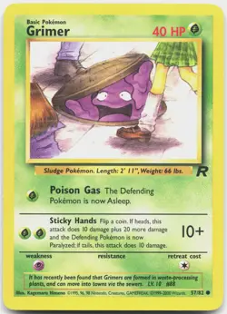 Grimer 57/82 Common Team Rocket Pokemon Unlimited Lightly Played - Image 1