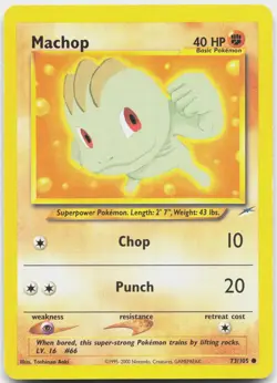Machop 73/105 Common Neo Destiny Pokemon Unlimited Moderately Played - Image 1