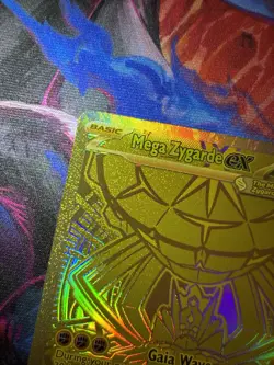 Pokemon TCG Mega Zygarde EX 124/088 POR Gold Secret Rare Full Art Holo 310HP 200 - Image 4
