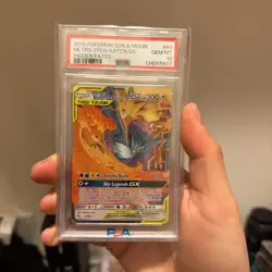 2019 POKEMON SUN & MOON HIDDEN FATES #44 MOLTRES & ZAPDOS & ARTICUNO GX PSA 10 - Image 1