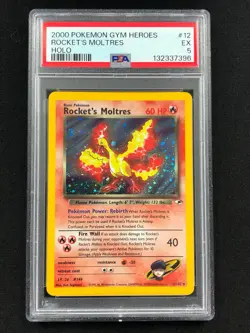 Pokemon 2000 Rocket's Moltres Holo 12/132 PSA 5 - Image 1