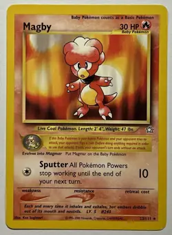 Magby 23/111 (MP) Unlimited Rare Neo Genesis 2001 WOTC Pokemon Card - Image 1