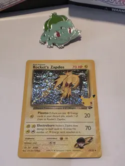 Pokemon TCG Rocket's Zapdos Holo Rare Card 15/132 Celebrations Series - Image 1