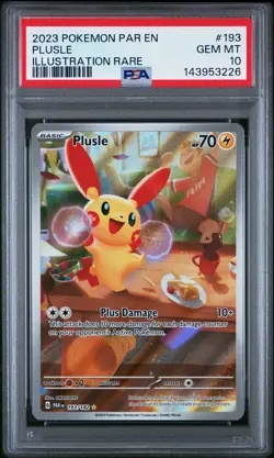 2023 POKEMON PAR EN-PARADOX RIFT ILLUSTRATION RARE #193 PLUSLE PSA 10 - Image 1
