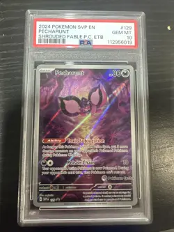 2024 POKEMON SVP BLACK STAR PROMO #129 PECHARUNT SHROUDED FABLE PC ETB PSA 10 - Image 1