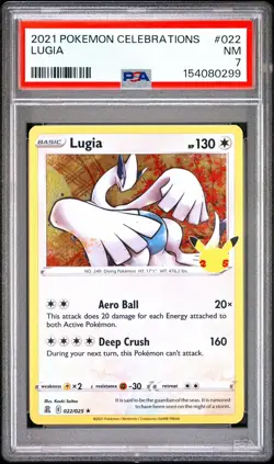 2021 POKEMON CELEBRATIONS #022 LUGIA PSA 7 - Image 1