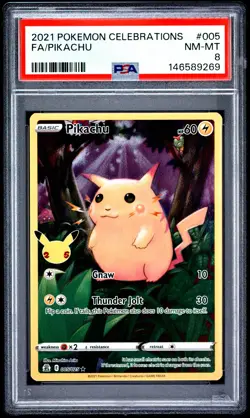 Pikachu 005 Celebrations Pokemon PSA 8 - Image 1