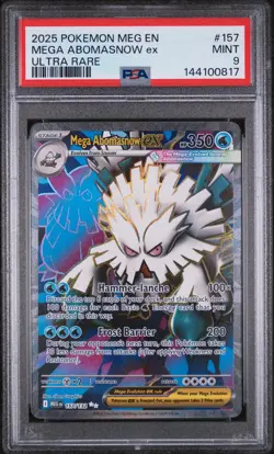 2025 POKEMON MEG EN-MEGA EVOLUTION ULTRA RARE #157 MEGA ABOMASNOW EX PSA 9 - Image 1