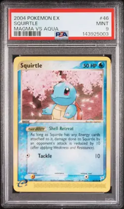 2004 POKEMON EX TEAM MAGMA VS TEAM AQUA #46 SQUIRTLE PSA 9 - Image 1