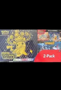 Pokemon Surging Sparks ETB & Booster Bundle Costco 2-pack Factory Sealed - Image 1