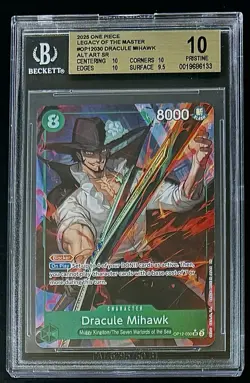 BGS 10 One Piece OP12-030 SR* Dracule Mihawk - Alt Art - EN - Foil - Graded - Image 1