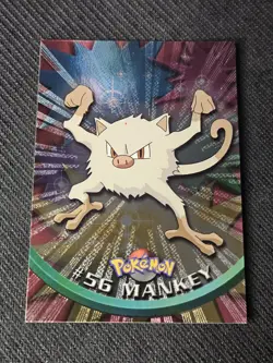 Mankey #56 Black Topps Logo Foil 1999 Topps Pokemon TV Animation Edition Series - Image 1
