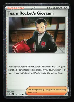 Team Rocket's Giovanni 174/182 Cosmos Holo Promo Pokemon Card - Image 1
