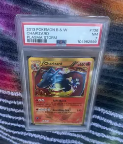 2013 POKEMON BLACK & WHITE PLASMA STORM #136 CHARIZARD B & W PSA 7 NM - Image 4