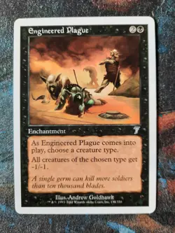 MTG Magic the Gathering - 1 x Engineered Plague - 7th Edition - EX - Image 1