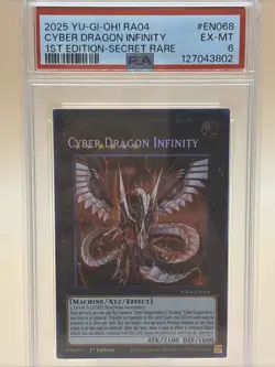 PSA 6 Cyber Dragon Infinity 2025 Yu-Gi-Oh! RA04 Misprint Error #EN068 1st Ed - Image 1