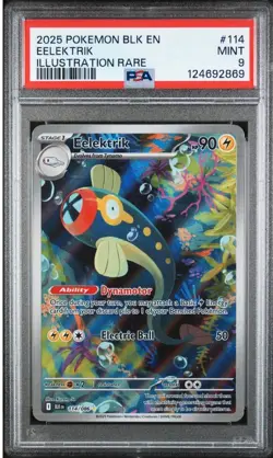 2025 Pokemon EELEKTRIK #114/086 Black Bolt EN ILLUSTRATION RARE Mint PSA 9 - Image 1