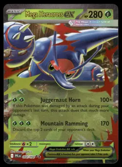 Pokemon Cards Mega Heracross ex 004/094 Phantasmal Flames Double Rare NM *5 - Image 1