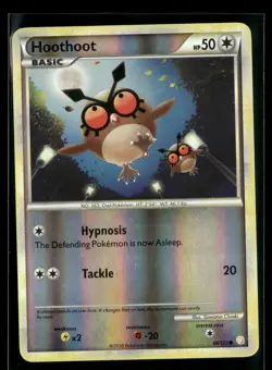 Hoothoot 66/123 HeartGold & SoulSilver Reverse Holo Common Pokemon - Image 1