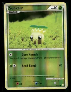 Sunkern 85/123 HeartGold & SoulSilver Reverse Holo Common Pokemon - Image 1