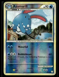 Azumarill 2/123 HeartGold & SoulSilver Reverse Holo Rare Holo Pokemon - Image 1